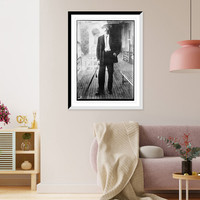 R.E. Peary, standing, with umbrella Classic, Antique Wall Art