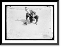 Historic Framed Print, [Unidentified man with puppies], 3/9/21,  17-7/8" x 21-7/8"