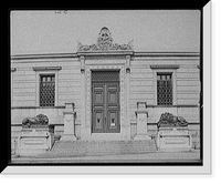 Historic Framed Print, Main entrance, Corcoran Gallery of Art, Washington, D.C.,  17-7/8" x 21-7/8"