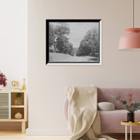 Historic Framed Print, Down the hill to the village, Lenox, Mass.,  17-7/8" x 21-7/8"