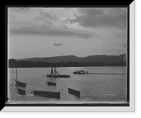 Historic Framed Print, Evening, Lake Pontoosuc, Pittsfield, Mass.,  17-7/8" x 21-7/8"
