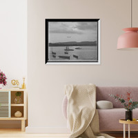 Historic Framed Print, Evening, Lake Pontoosuc, Pittsfield, Mass.,  17-7/8" x 21-7/8"