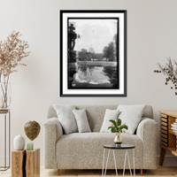 Historic Framed Print, Capitol from Botanical Gardens - 2,  17-7/8" x 21-7/8"