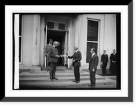 Historic Framed Print, [Harding and others outside White House], 10/27/22,  17-7/8" x 21-7/8"