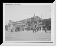 Historic Framed Print, Atlantic Ave. [Avenue], subway entrance, Brooklyn, N.Y.,  17-7/8" x 21-7/8"