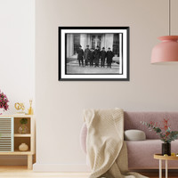 Historic Framed Print, War Veteran's group, 2/15/23,  17-7/8" x 21-7/8"