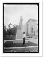 Historic Framed Print, Washing the Lincoln Statue, 7/24/23,  17-7/8" x 21-7/8"