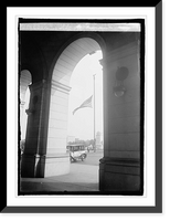 Historic Framed Print, Union Station flags half mast,  17-7/8" x 21-7/8"