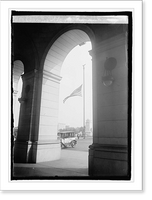 Historic Framed Print, Union Station flags half mast,  17-7/8" x 21-7/8"