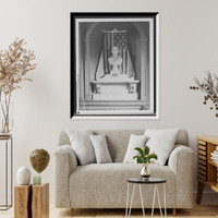 Historic Framed Print, Bust of Washington in Old North Church [i.e. Christ Church], Boston, Mass.,  17-7/8" x 21-7/8"