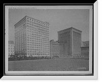 Historic Framed Print, Railway Exchange and Gas bldgs., Chicago, Ill..,  17-7/8" x 21-7/8"
