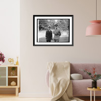 Historic Framed Print, Adml. T.J. Cowie, Genl. Geo. H. Harris, 10/4/23,  17-7/8" x 21-7/8"