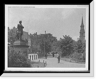 Historic Framed Print, Sumner statue, Public Gardens [i.e. Garden], Boston, Mass.,  17-7/8" x 21-7/8"