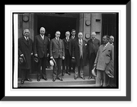 Historic Framed Print, Coolidge & Harding Memorial group, 11/15/23,  17-7/8" x 21-7/8"