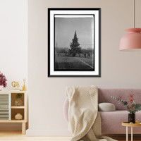 Historic Framed Print, Community Christmas tree, [12/24/23],  17-7/8" x 21-7/8"