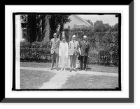 Historic Framed Print, John Coolidge, Mrs. Coolidge, Pres. Coolidge and President's father, [7/18/24],  17-7/8" x 21-7/8"