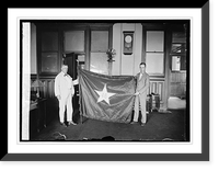 P.M.G. New and Leon H. Moore with Oklahoma state flag, 8/8/24 Classic, Vintage Print