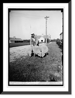 Historic Framed Print, Sec. Wallace at Beltsville, [Md.], farm with southdown sheep, 8/18/24,  17-7/8" x 21-7/8"