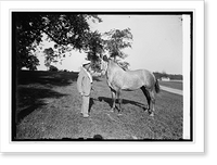 Historic Framed Print, Sec. Wallace at Beltsville, [Md.], farm with 2-year old colt, 8/18/24,  17-7/8" x 21-7/8"