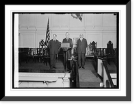 Historic Framed Print, F.W. Mondell, Pres. Coolidge & Butler at notification ceremonies, 8/14/24,  17-7/8" x 21-7/8"