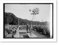 Historic Framed Print, Sec. Weeks at microphone Defense Day, 9/12/24,  17-7/8" x 21-7/8"