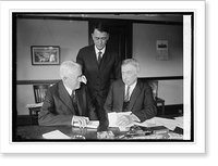 Historic Framed Print, C.L. Shaver, Sen. Key Pittman & John W. Davis at Dem. hdqtrs., [9/27/24],  17-7/8" x 21-7/8"