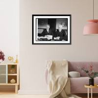 Historic Framed Print, C.L. Shaver & Jno. W. Davis at Dem. hdqtrs, 9/27/24,  17-7/8" x 21-7/8"