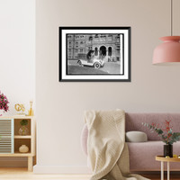 Historic Framed Print, David Goldstine of Boston in gospel wagon, 9/18/24,  17-7/8" x 21-7/8"