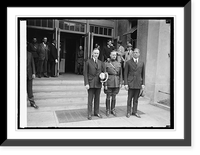 Pres. Coolidge, Gen. R.G. Davis & Dwight Davis at bonus bar, 9/27/24, Vintage Poster