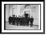 Historic Framed Print, Chief Justice Taft with senior judges of Supreme Court call on Coolidge, 10/2/24,  17-7/8" x 21-7/8"