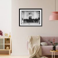 Historic Framed Print, Atty. Gen. Stone with members of Supreme Court call on Pres. Coolidge, [10/6/24],  17-7/8" x 21-7/8"