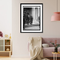 Historic Framed Print, Coolidge & Judge John Barton Payne at Mem. Cont. Hall for Red Cross Convention, 10/6/24,  17-7/8" x 21-7/8"