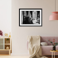 Historic Framed Print, C.B. Slemp getting [election returns], [11/24],  17-7/8" x 21-7/8"