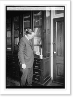 Weather Bureau, B.C. Kadel, Chief of Instrument Div. testing a household thermometer, Vintage Poster