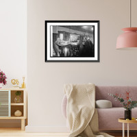 Historic Framed Print, Weather Bureau, map force charting weather reports - 2,  17-7/8" x 21-7/8"