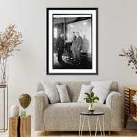 Historic Framed Print, Sec. Gore, R.H. Weightman forecaster and Prof. C.F. Marvin, Chief of Bu.,  17-7/8" x 21-7/8"