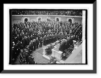 Historic Framed Print, Dr. Montgomery offering prayer at Wilson memorial exercises in House, 12/15/24,  17-7/8" x 21-7/8"