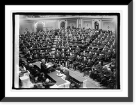 Historic Framed Print, Wilson memorial exercises in House, demo, 12/15/24,  17-7/8" x 21-7/8"