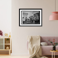 Historic Framed Print, Gen. J.E. Lejeune with trophies won by Marine Corps., 1/12/25,  17-7/8" x 21-7/8"