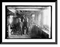 Historic Framed Print, Scientists of Naval Observation with special camera to photograph eclipse of sun, 1/7/25,  17-7/8" x 21-7/8"