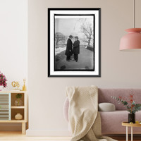 Historic Framed Print, Capt. Herbert Hartley of S.S. Leviathan and Rep. Fred Britten at Capitol, [Washington, D,  17-7/8" x 21-7/8"