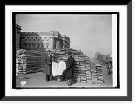 Historic Framed Print, David Lynn and Sen. Chas. Curtis with plans for inaugural stands at Capitol, [Washington,  17-7/8" x 21-7/8"
