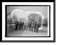 Historic Framed Print, Gen. Mitchell and House of Rep. Aircraft Committee, 2/6/25,  17-7/8" x 21-7/8"