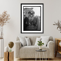 Historic Framed Print, Mark Lansburgh, Senator Ball, & Sec. Work at 219 ann. of birth of Ben Franklin, 1/17/25,  17-7/8" x 21-7/8"