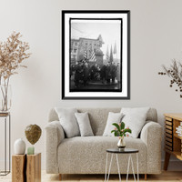 Historic Framed Print, Commissioner Rudolph at 219 ann. of birth of Ben Franklin (Sons of Revolution), [1/17/25,  17-7/8" x 21-7/8"