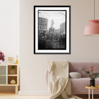 Historic Framed Print, Clifford Berryman at 219 ann. of birth of Ben Franklin (Sons of Revolution), [1/17/25],  17-7/8" x 21-7/8"