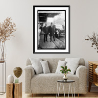 Historic Framed Print, Coolidge with J.W. Page, attended Conference of National Tax Ass'n., 2/19/25,  17-7/8" x 21-7/8"