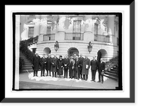 Historic Framed Print, Coolidge with Commission on 200th ann. of birth of Geo. Washington, 2/16/25,  17-7/8" x 21-7/8"