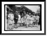 Historic Framed Print, Kindergarten class of 1st Cong. Church with Mrs. Coolidge, [5/4/25],  17-7/8" x 21-7/8"
