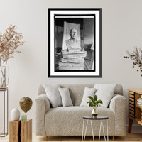 Historic Framed Print, Bust of Samuel Gompers by U.S.J. Dunbar, 5/18/25,  17-7/8" x 21-7/8"